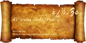 Árvay Zsófia névjegykártya